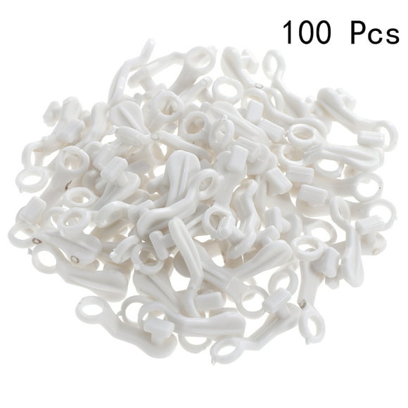 50x Glide White Curtain Rail Gliders Drapes Track Runner Hook Slide Clips Parts 